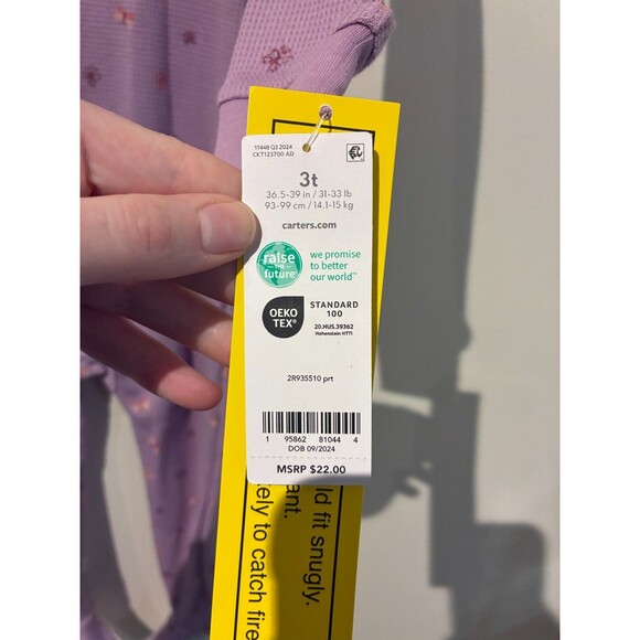 NWT Carter's Purple Floral Sleeper - 3T - Picture 3 of 3